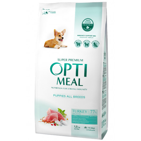Optimeal Dog Puppy All Breed Сухой корм для щенков всех пород с индейкой
