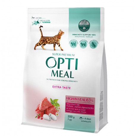 Optimeal Cat Adult High in Veal Сухой корм для взрослых кошек с телятиной