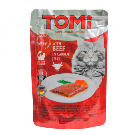 TOMi Beef in Carrot Jelly Консерви для дорослих кішок з яловичиною в морквяному желі