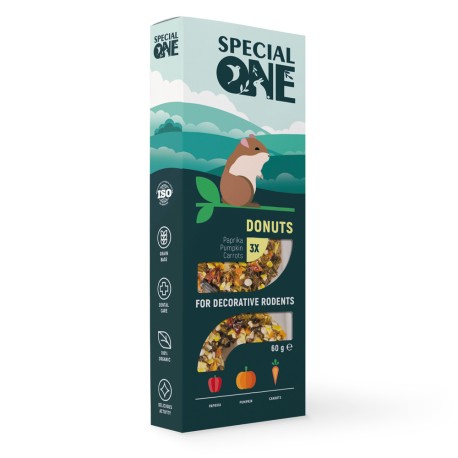 Special One Donuts Ласощі для декоративних гризунів пончики з паприкою, гарбузом та морквою