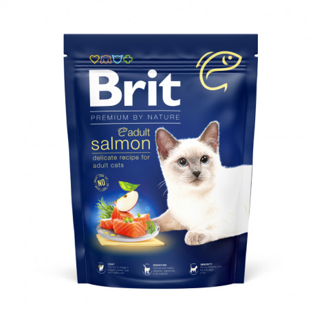 Brit Premium Cat Adult by Nature Salmon Сухой корм для взрослых кошек с лососем