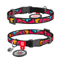 Collar Waudog Nylon Ошейник для котов нейлоновый c QR паспортом Граффити