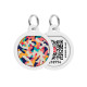 Collar Waudog Smart ID Адресник с QR-кодом металлический с рисунком Камо разноцветный